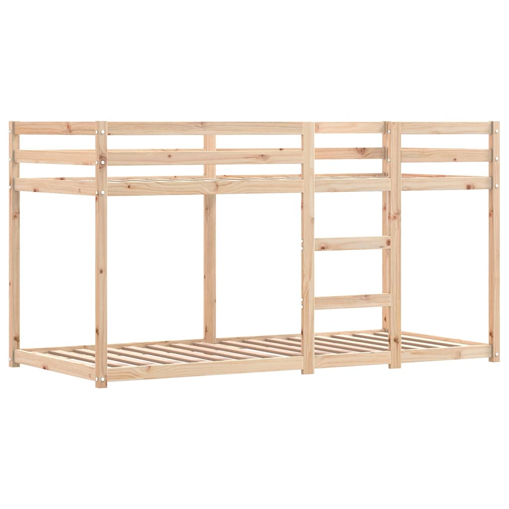 Krevet na kat sa zavjesama ružičasti 75 x 190 cm od borovine