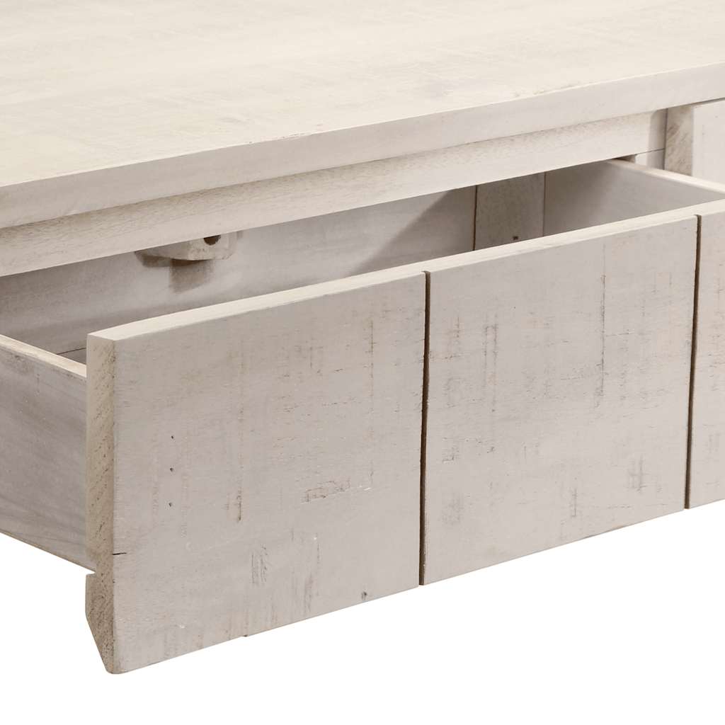 Konzolni stol bijeli 110 x 35 x 75 cm od masivnog drva manga
