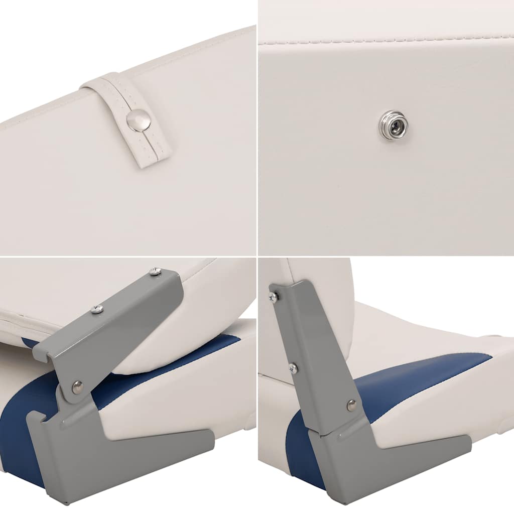 Sklopiva sjedala za brod 1 set plavo-bijela 41x36x48 cm Plava