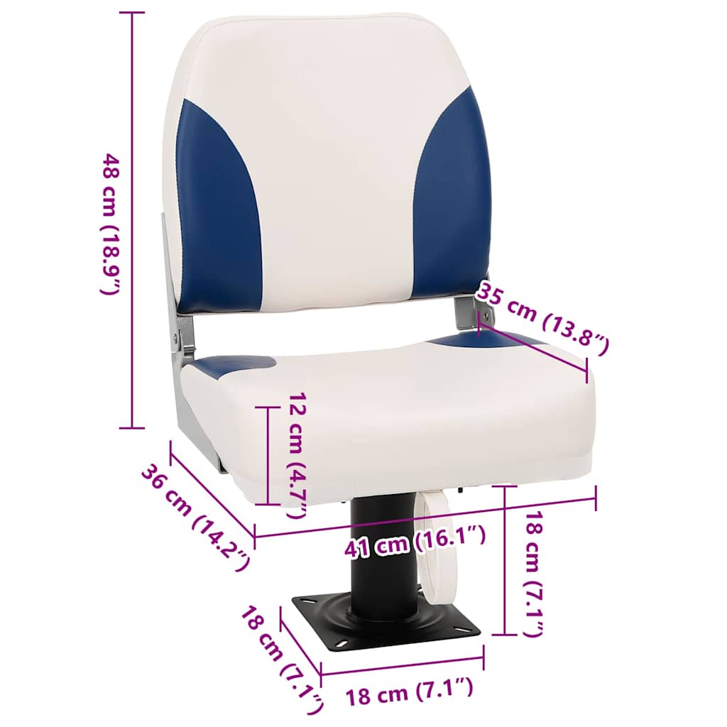 Sklopiva sjedala za brod 1 set plavo-bijela 41x36x48 cm Plava