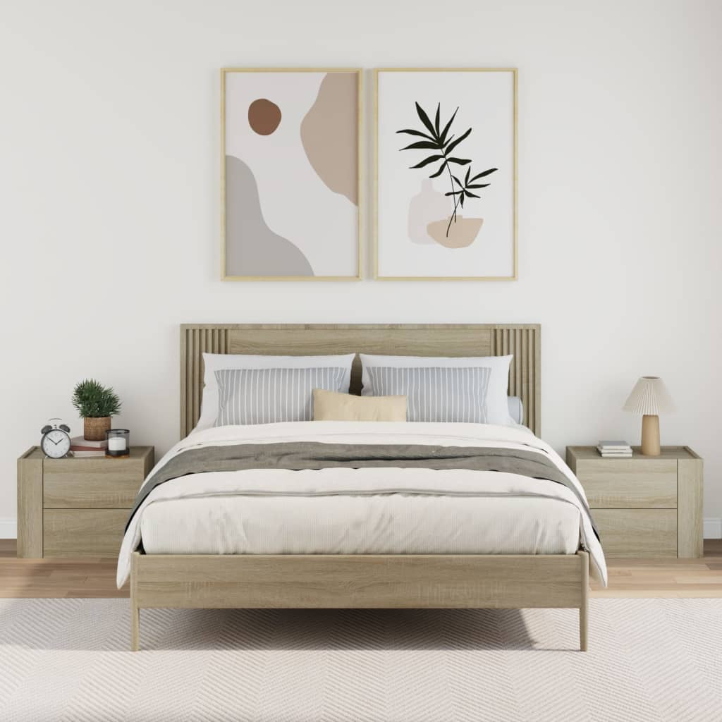 Zidni noćni ormarići 2 kom boja hrasta sonome 45x30x35 cm Smeđa