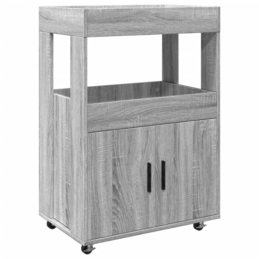 Barska kolica boja smeđeg hrasta 50x41x89 cm konstruirano drvo