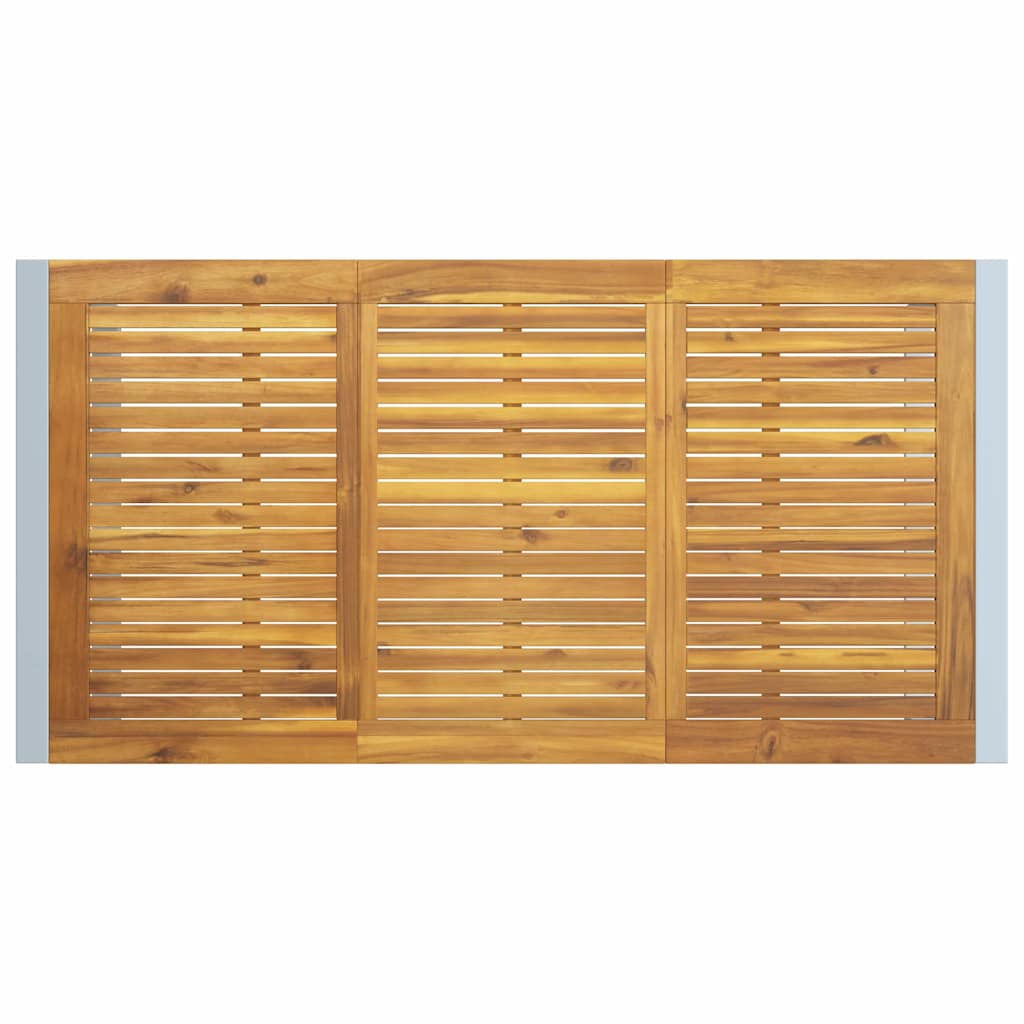 Vrtni set za objed 7 pcs Siva Čvrsto drvo akacije