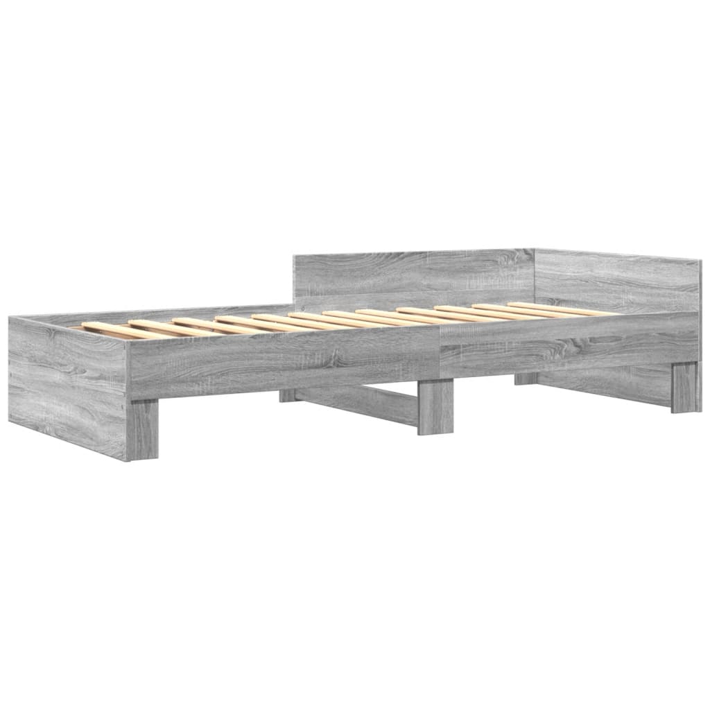Okvir za krevet boja hrasta 100x200 cm od konstruiranog drva Siva 100 x 200 cm