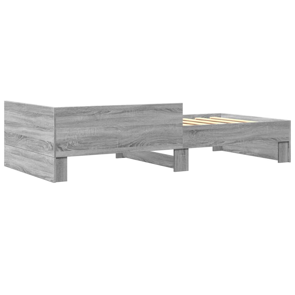 Okvir za krevet boja hrasta 100x200 cm od konstruiranog drva Siva 100 x 200 cm