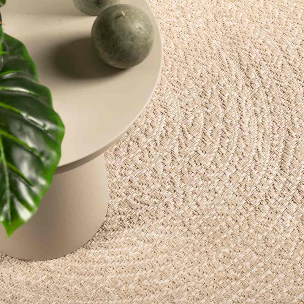 Tepih ZIZUR bež Ø 120 cm s izgledom jute unutarnji i vanjski