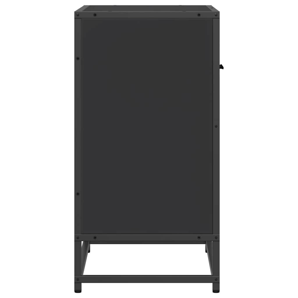 Noćni ormarić crni 60x31x60 cm Konstruirano drvo i metal
