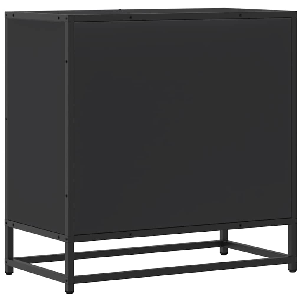 Noćni ormarić crni 60x31x60 cm Konstruirano drvo i metal
