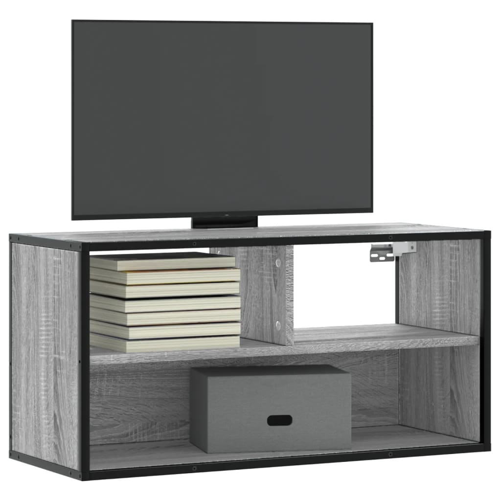 TV ormarić sivi Sonoma 80x31x39,5 cm Konstruirano drvo i metal Siva