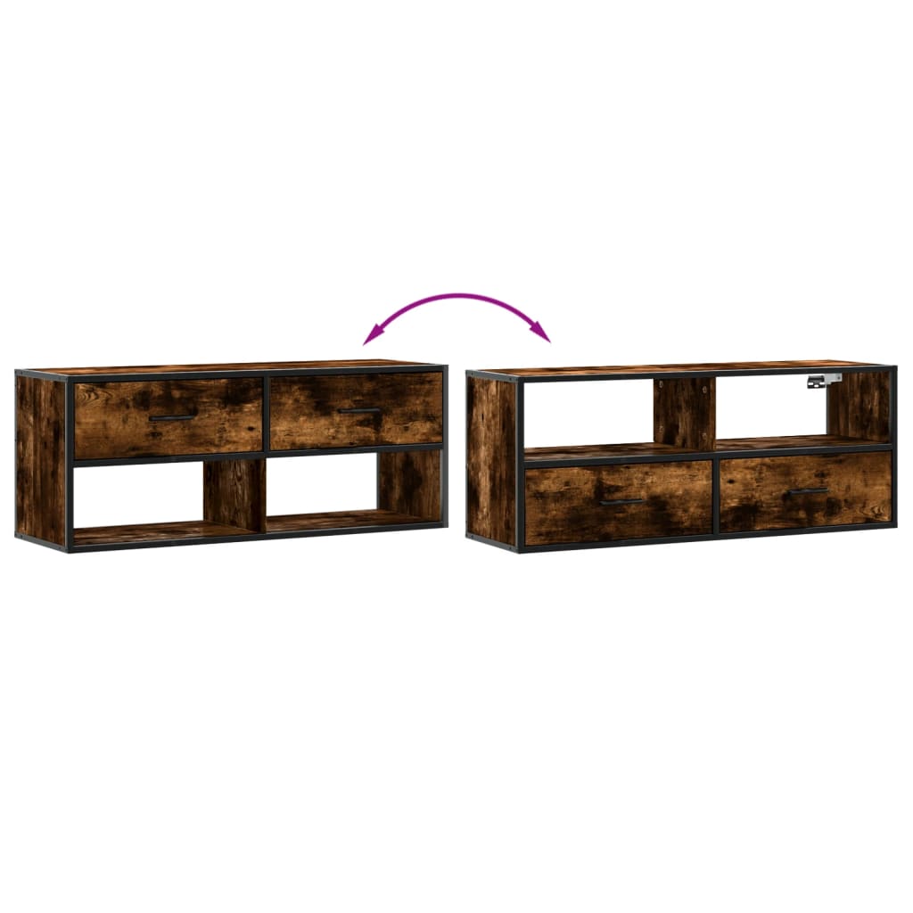TV ormarić boja dimljenog hrasta 100x31x39,5 cm konstruirano Smeđa