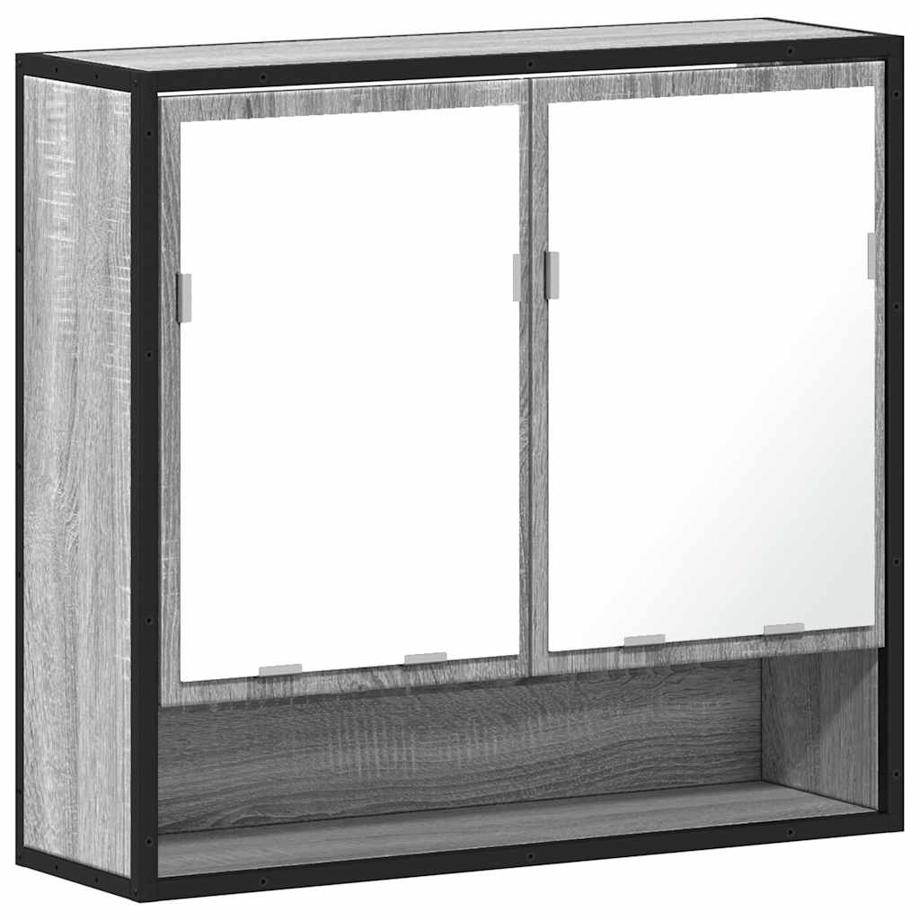 Kupaonski ormarić s ogledalom sivi Sonoma 65x20x60 cm