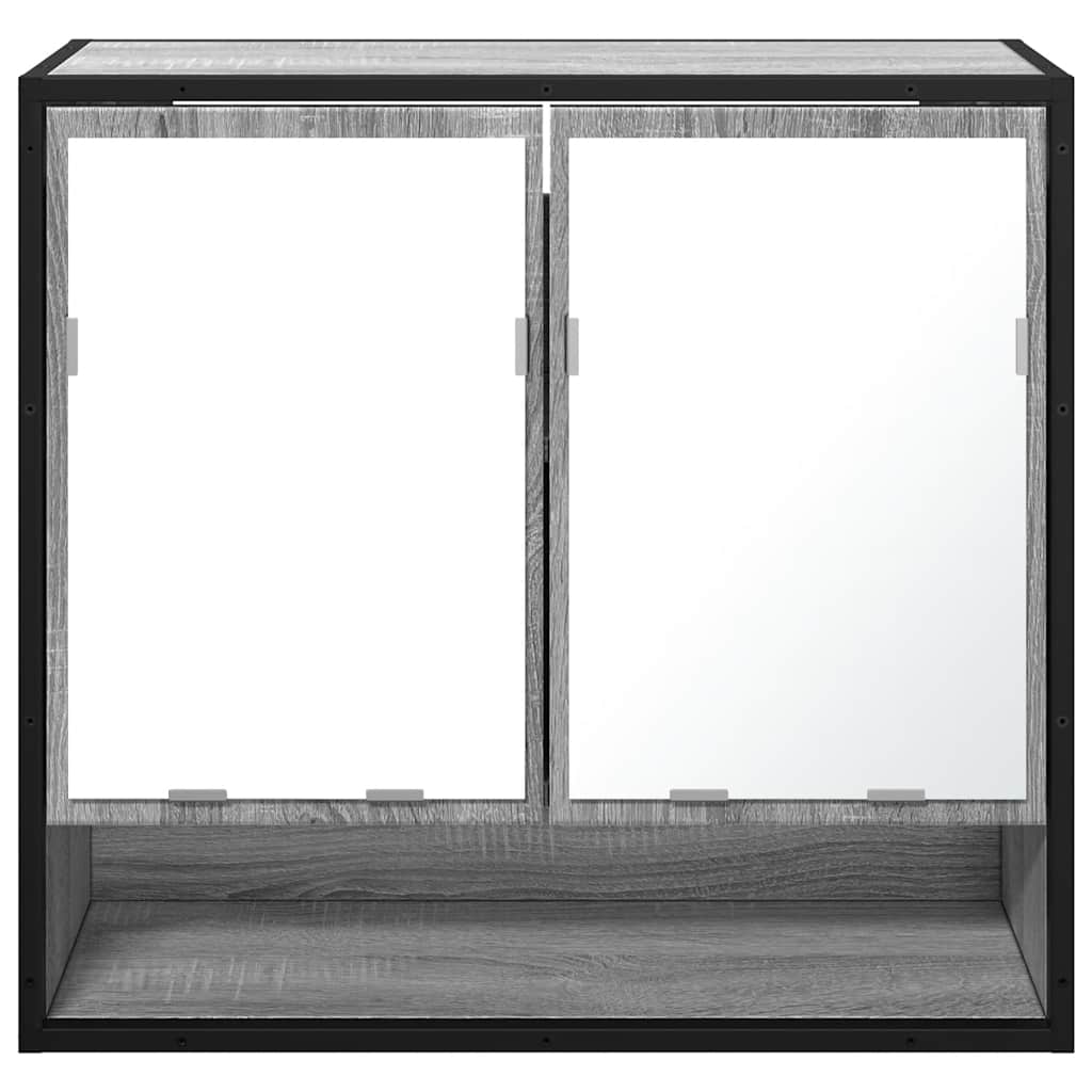 Kupaonski ormarić s ogledalom sivi Sonoma 65x20x60 cm