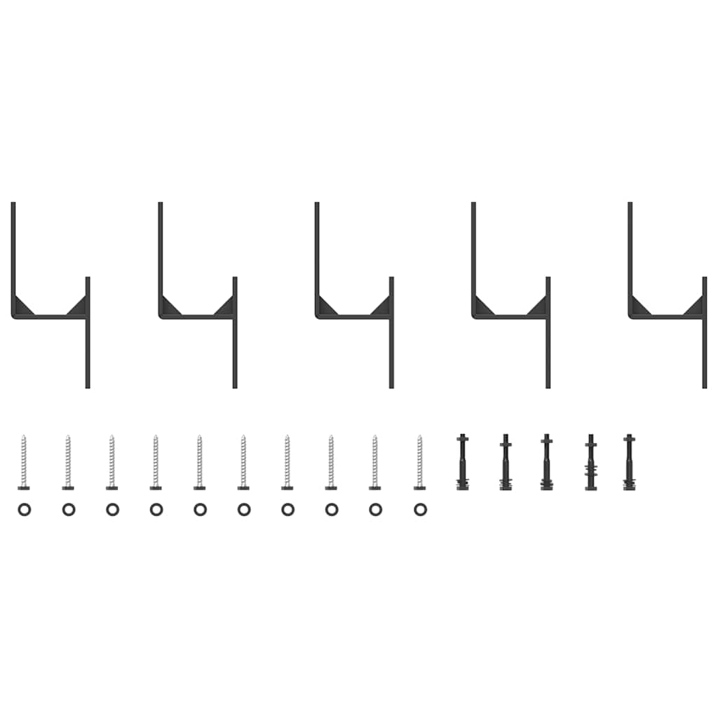 Nosači za zaobilazna vrata štale 5 kom za ravne šine od ugljičnog čelika