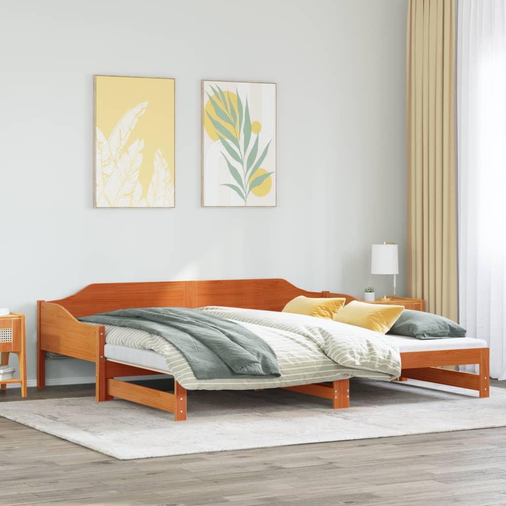 Dnevni krevet na razvlačenje voštano smeđi 90x200 cm