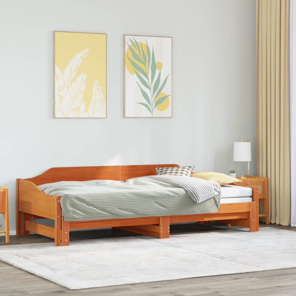 Dnevni krevet na razvlačenje voštano smeđi 90x200 cm
