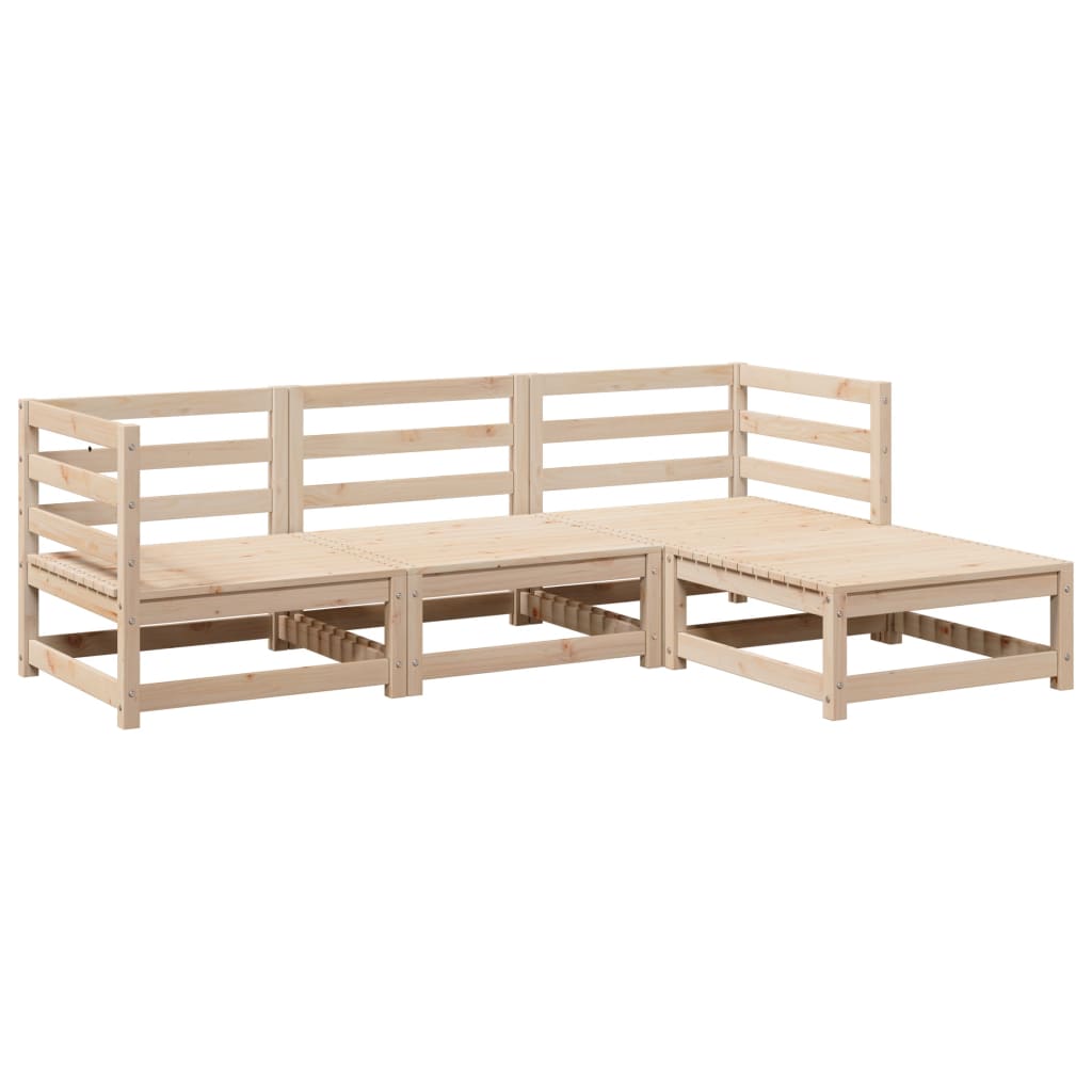4-dijelni set vrtnih sofa od masivne borovine