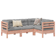 4-dijelni set vrtnih sofa s jastucima od duglazije i jelovina Smeđa
