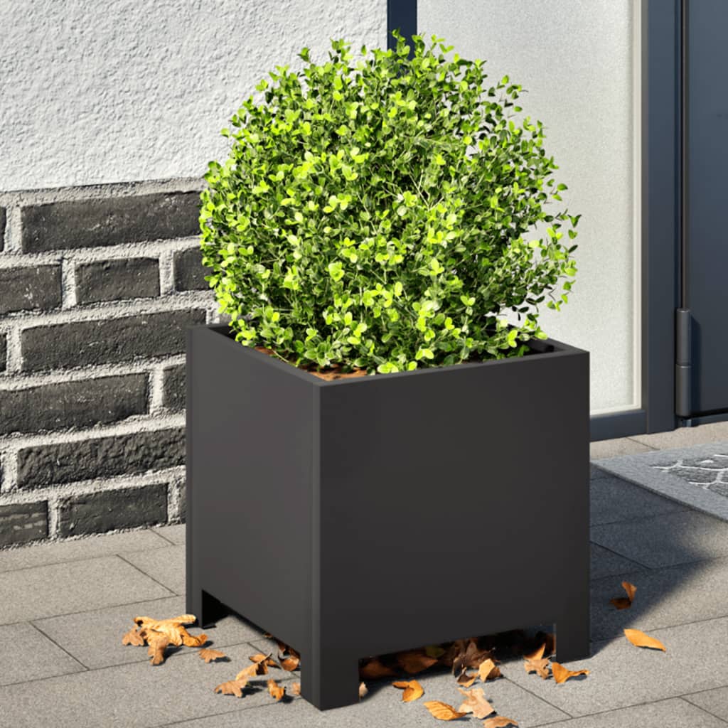 Vrtne sadilice 2 kom crne 30x30x30 cm čelične