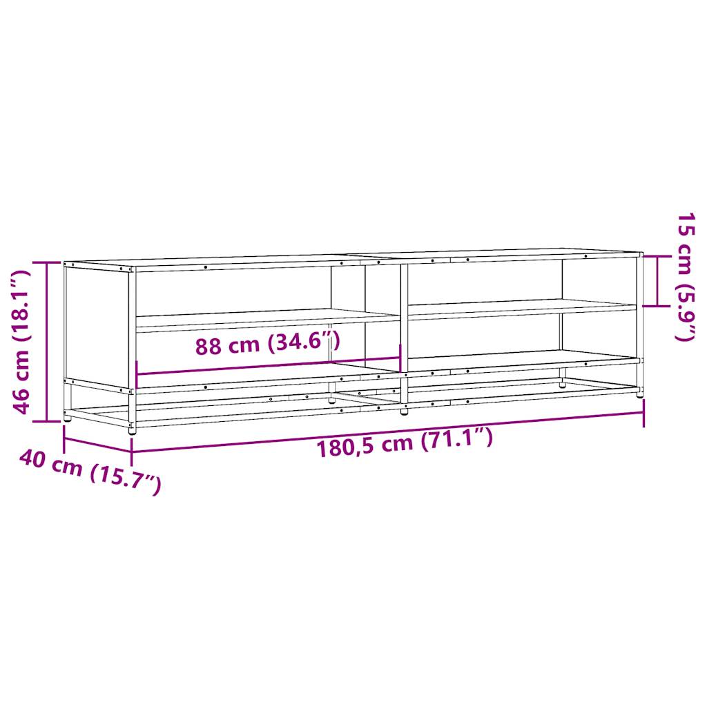 TV ormarić crni 180,5x40x46 cm izrađeno drvo