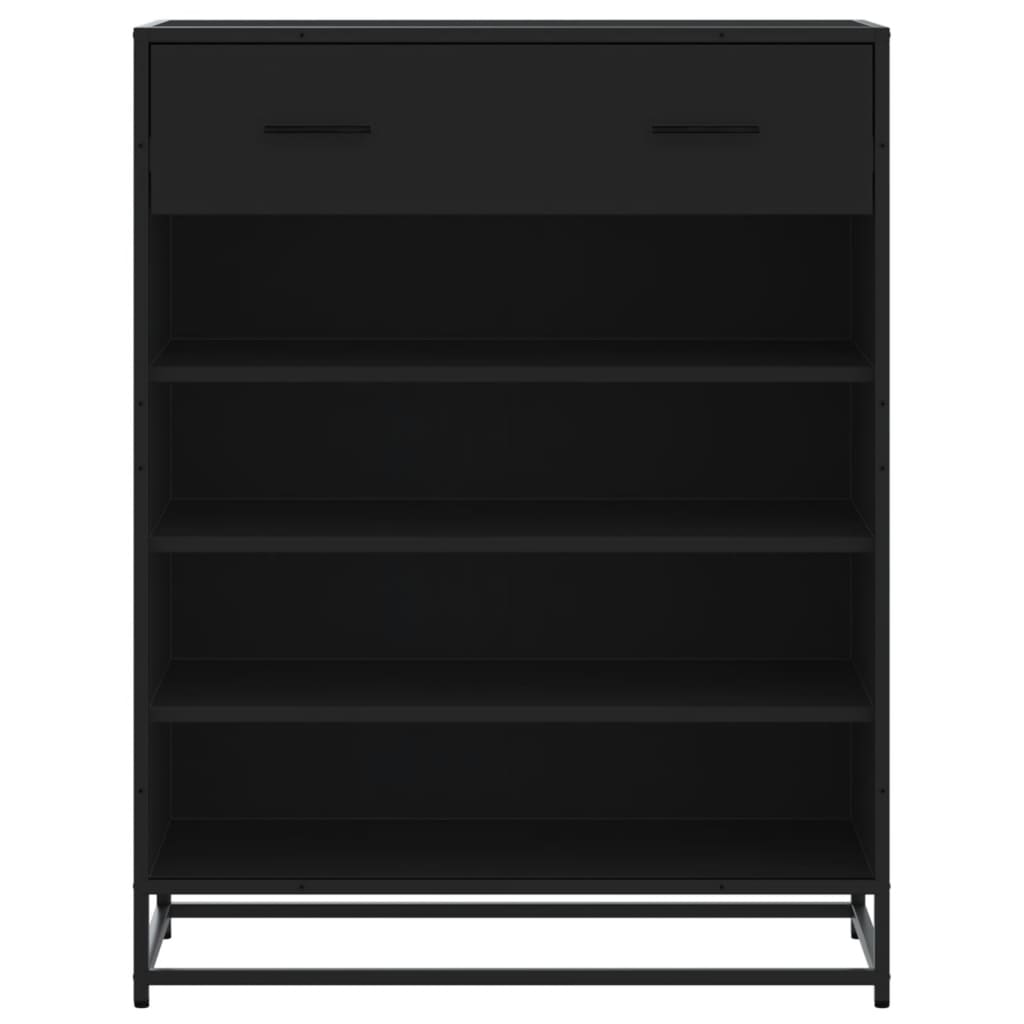 Ormarić za cipele crni 75x38x97,5 cm Konstruirano drvo i metal Crna