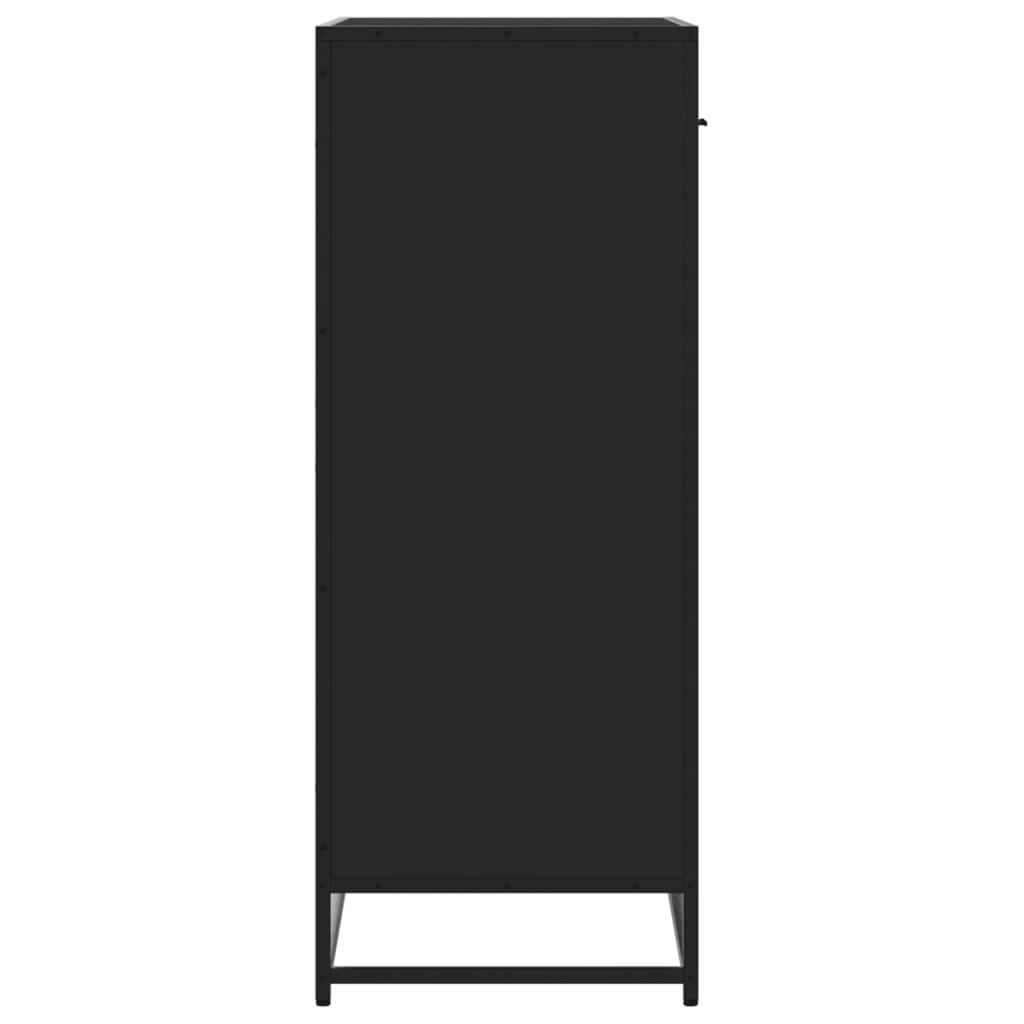 Ormarić za cipele crni 75x38x97,5 cm Konstruirano drvo i metal Crna