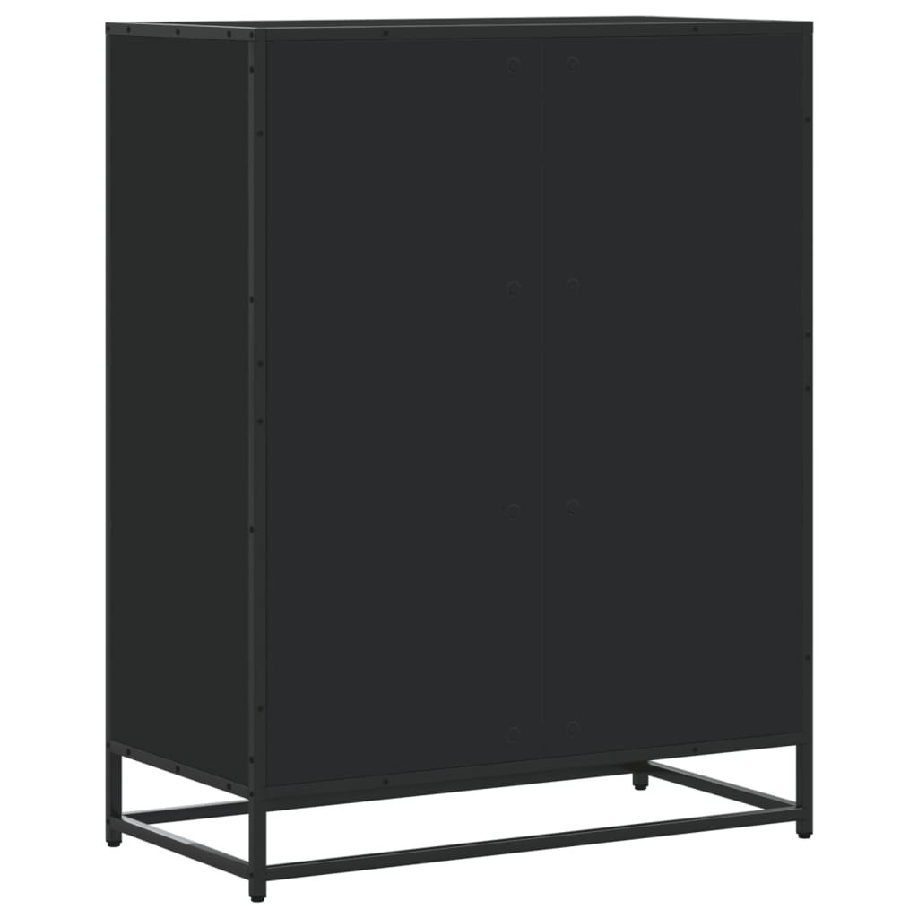 Ormarić za cipele crni 75x38x97,5 cm Konstruirano drvo i metal Crna