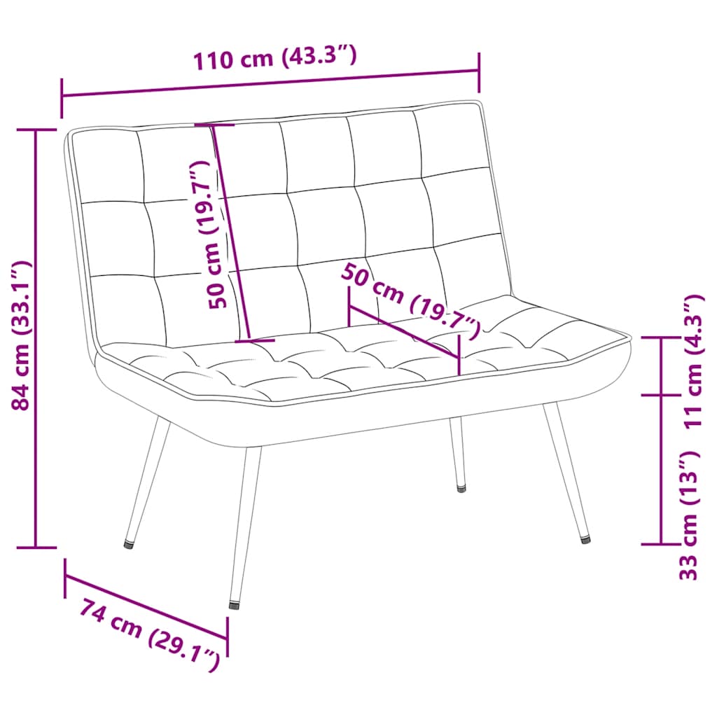 Klupa svijetlosiva 110x74x84 cm baršun