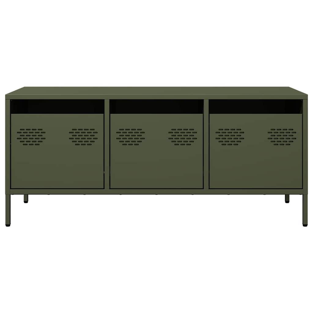 TV ormarić maslinastozeleni 101,5 x 39 x 43,5 cm čelični Zelena
