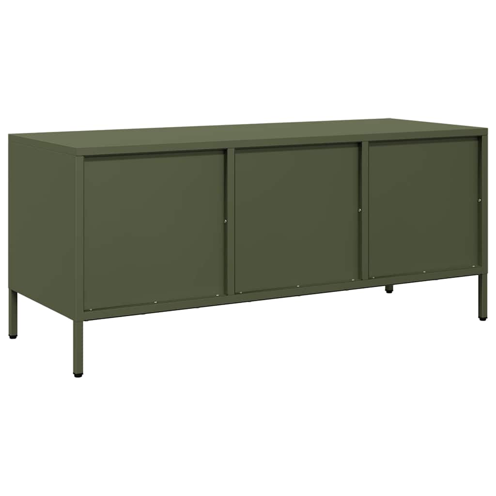 TV ormarić maslinastozeleni 101,5 x 39 x 43,5 cm čelični Zelena