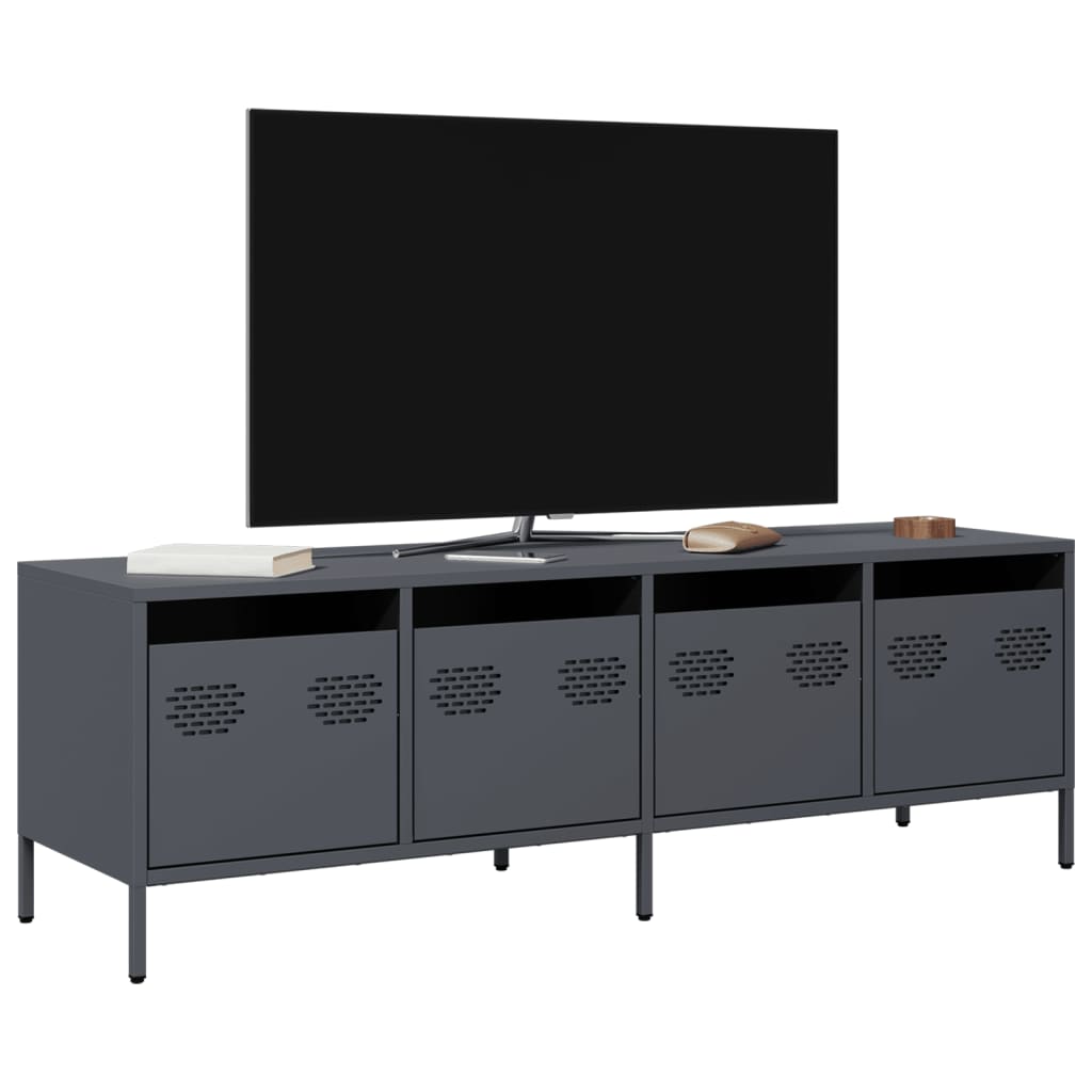 TV ormarić antracit 135 x 39 x 43,5 cm hladno valjani čelik Antracitno siva