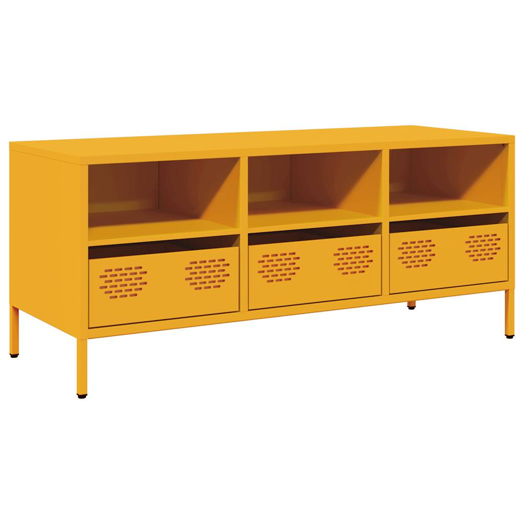 TV ormarić boja senfa 101,5x39x43,5 cm čelični Žuta