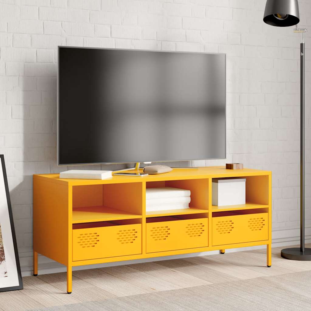 TV ormarić boja senfa 101,5x39x43,5 cm čelični Žuta