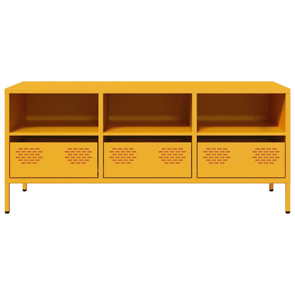TV ormarić boja senfa 101,5x39x43,5 cm čelični Žuta