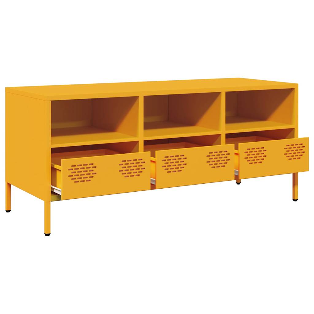 TV ormarić boja senfa 101,5x39x43,5 cm čelični Žuta