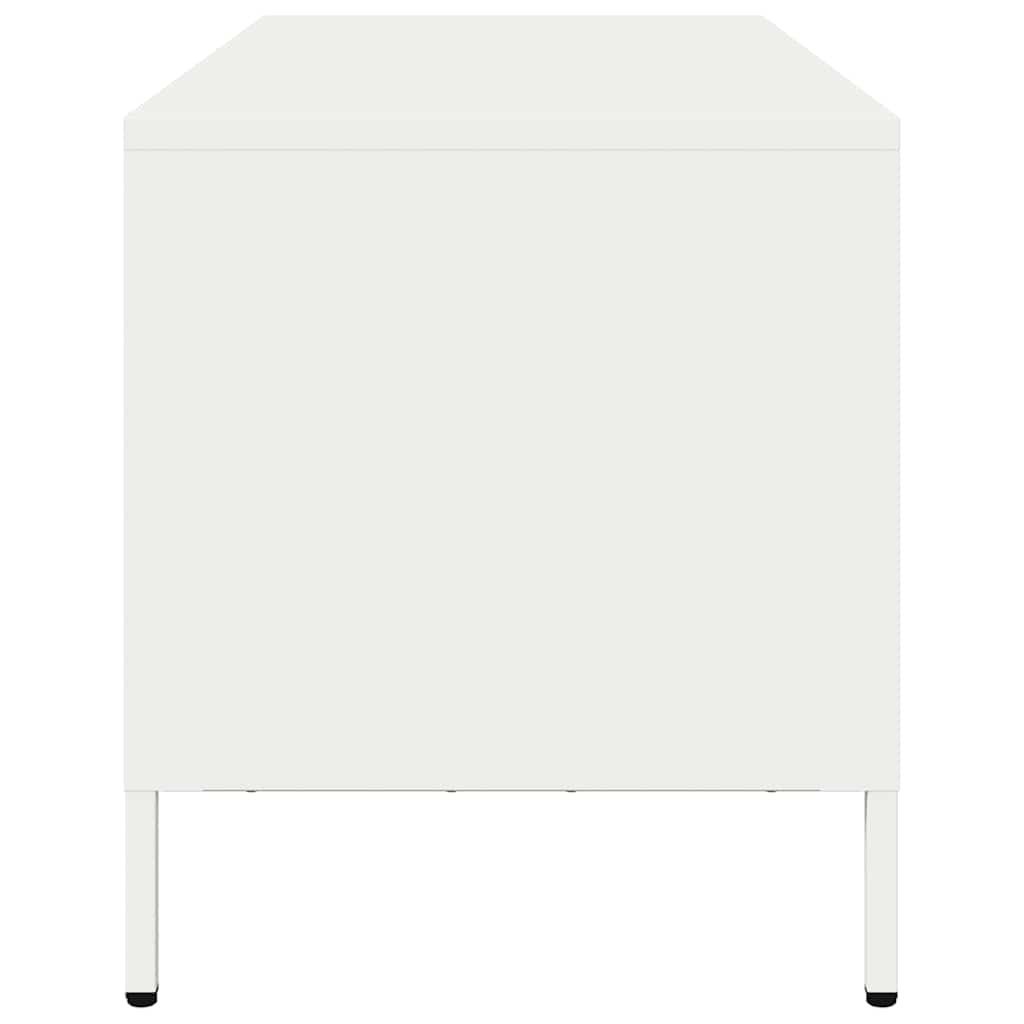 TV ormarić bijeli 101,5x39x43,5 cm hladno valjani čelik Bijela