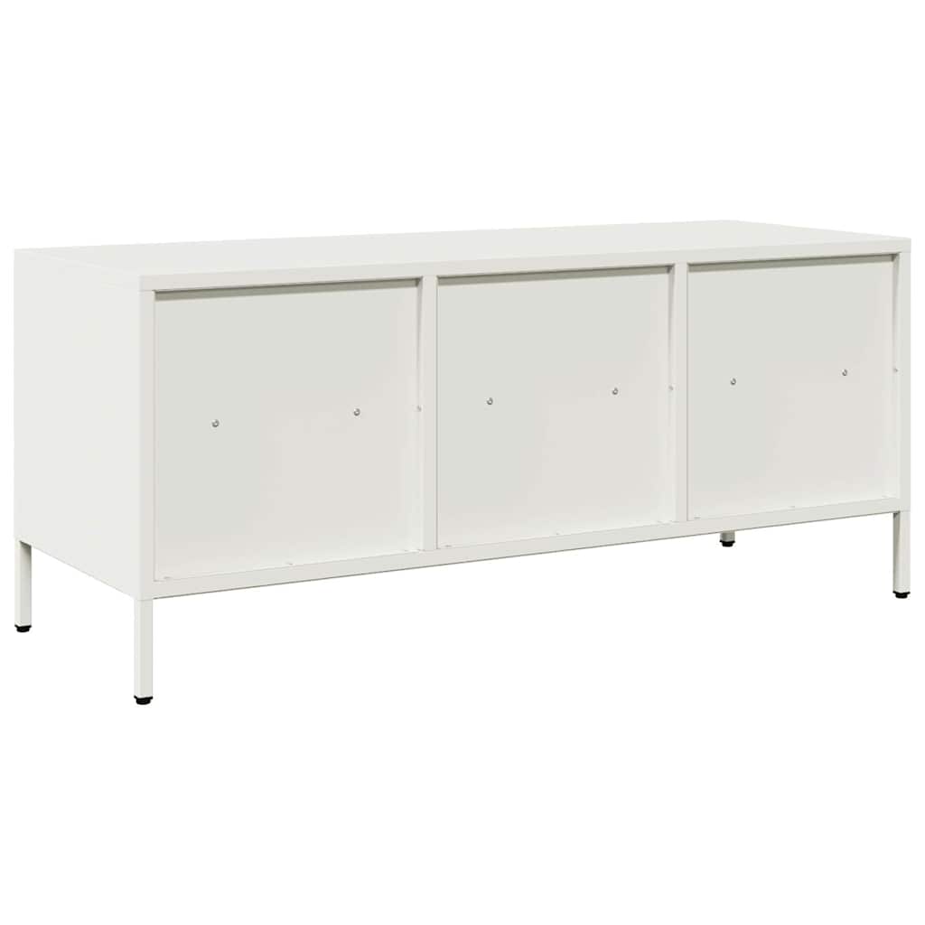 TV ormarić bijeli 101,5x39x43,5 cm hladno valjani čelik Bijela