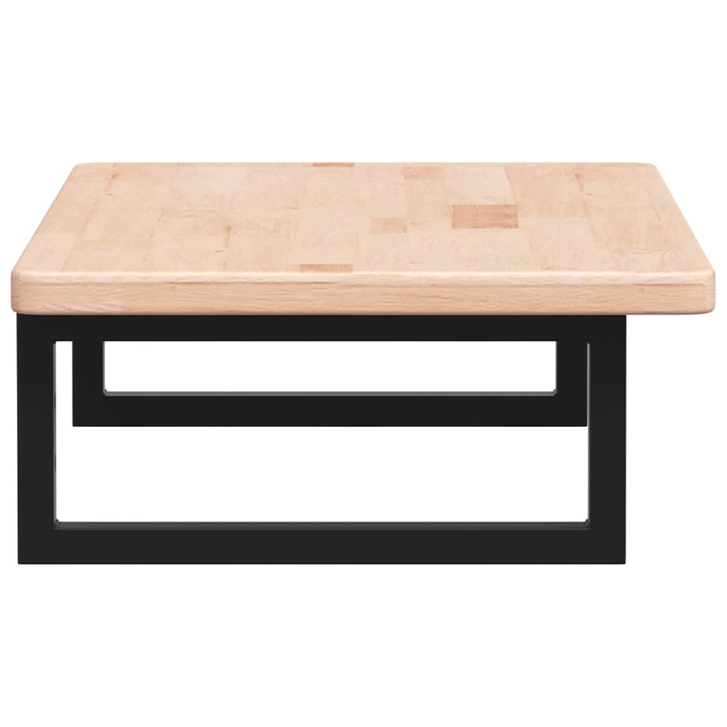 Zidna polica za umivaonik od čelika i masivne hrastovine Smeđa 80 x 40 x 2.5 cm