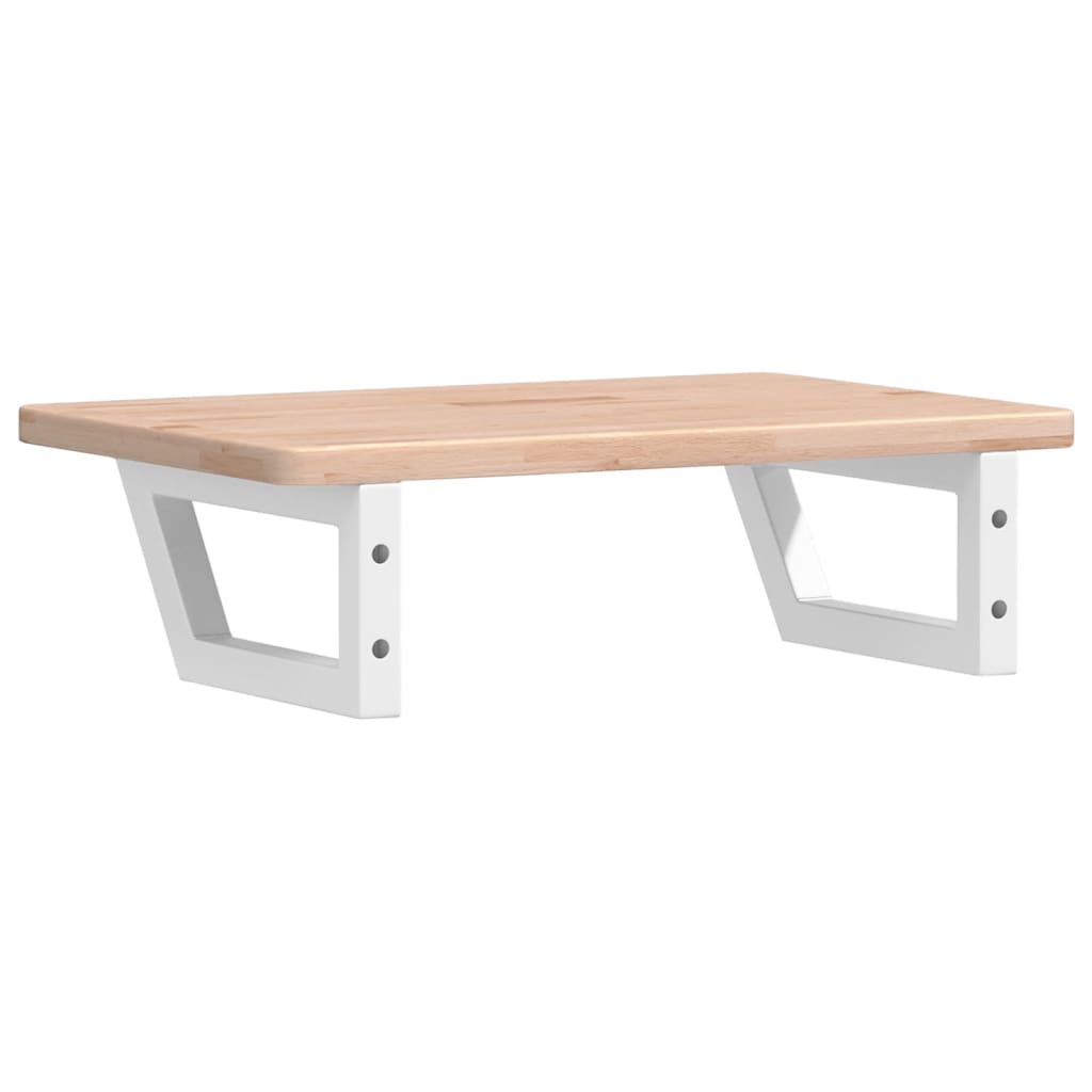 Zidna polica za umivaonik od čelika i masivne hrastovine Smeđa 60 x 40 x 2.5 cm