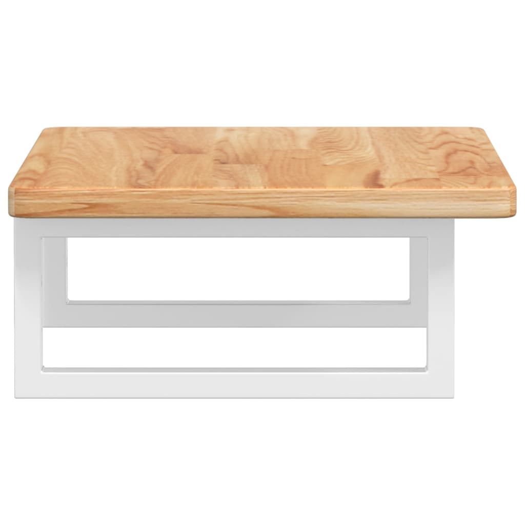 Zidna polica za umivaonik od čelika i masivne hrastovine Smeđa 60 x 40 x 2.5 cm