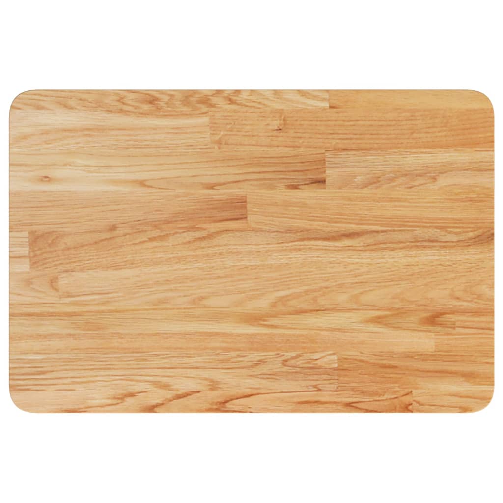Zidna polica za umivaonik od čelika i masivne hrastovine Smeđa 60 x 40 x 2.5 cm