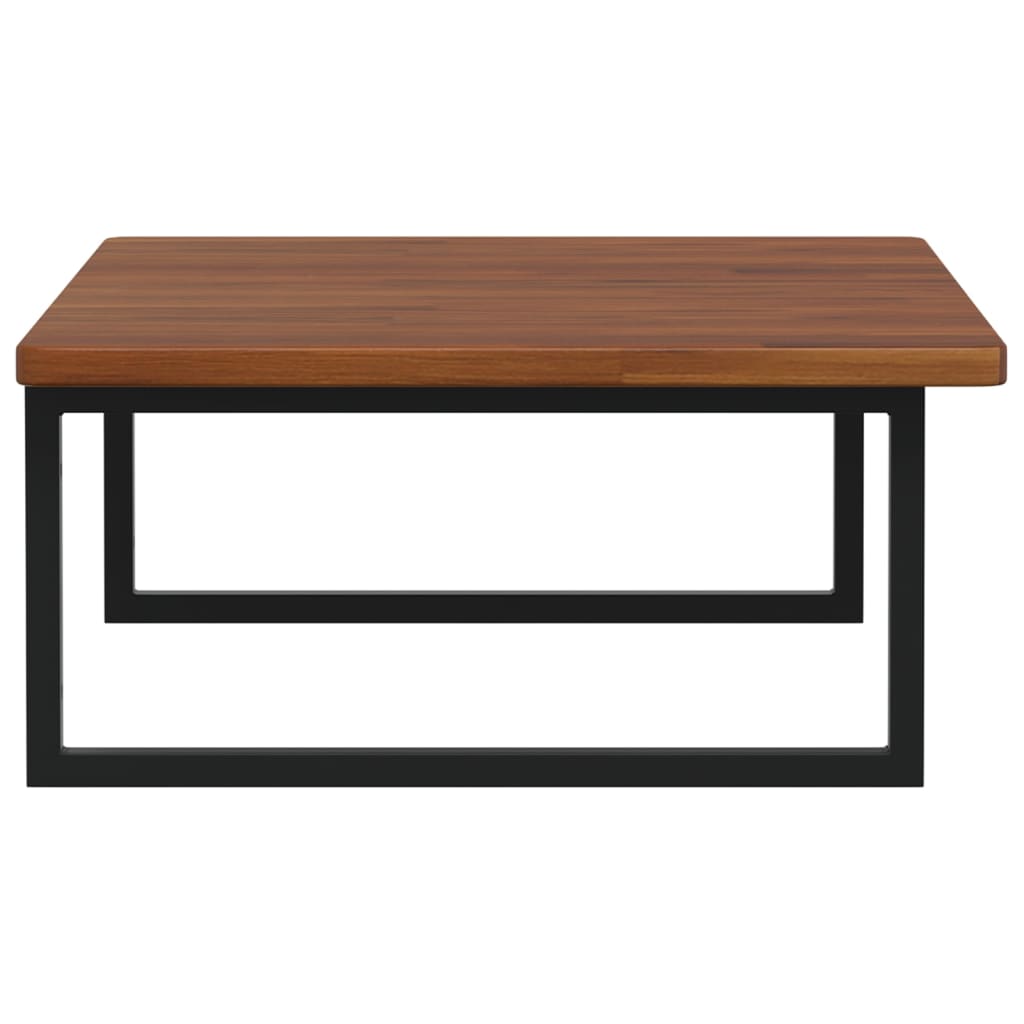Zidna polica za umivaonik od čelika i masivne hrastovine Smeđa 100 x 60 x 2.5 cm