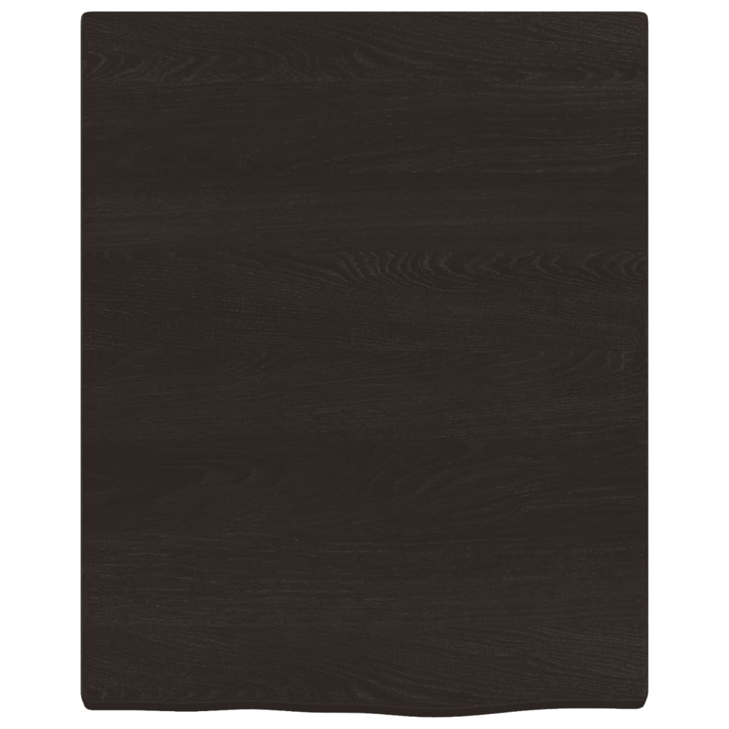 Zidna polica za umivaonik od čelika i masivne hrastovine Smeđa 40 x 50 x 2 cm