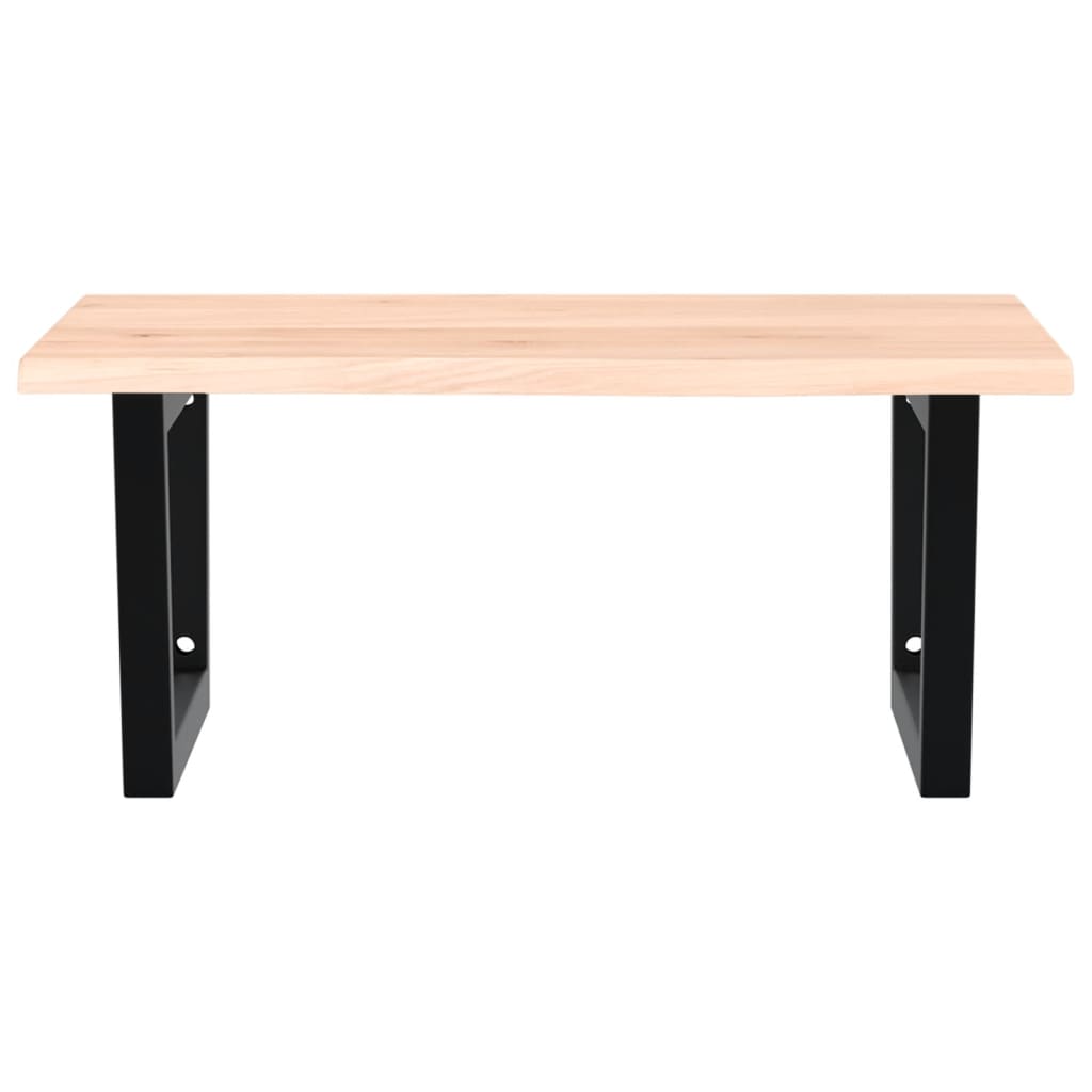 Zidna polica za umivaonik od čelika i masivne hrastovine Smeđa 60 x 60 x 2 cm