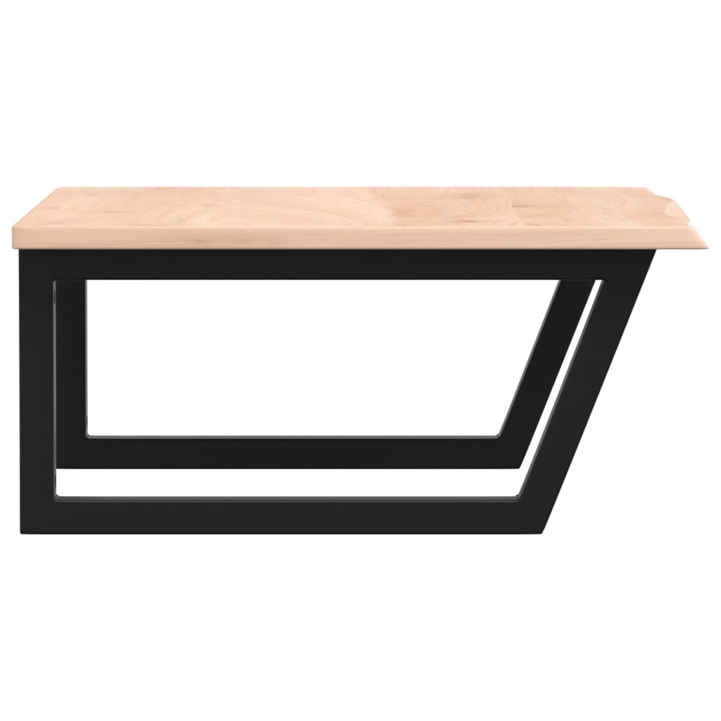 Zidna polica za umivaonik od čelika i masivne hrastovine Smeđa 60 x 60 x 2 cm