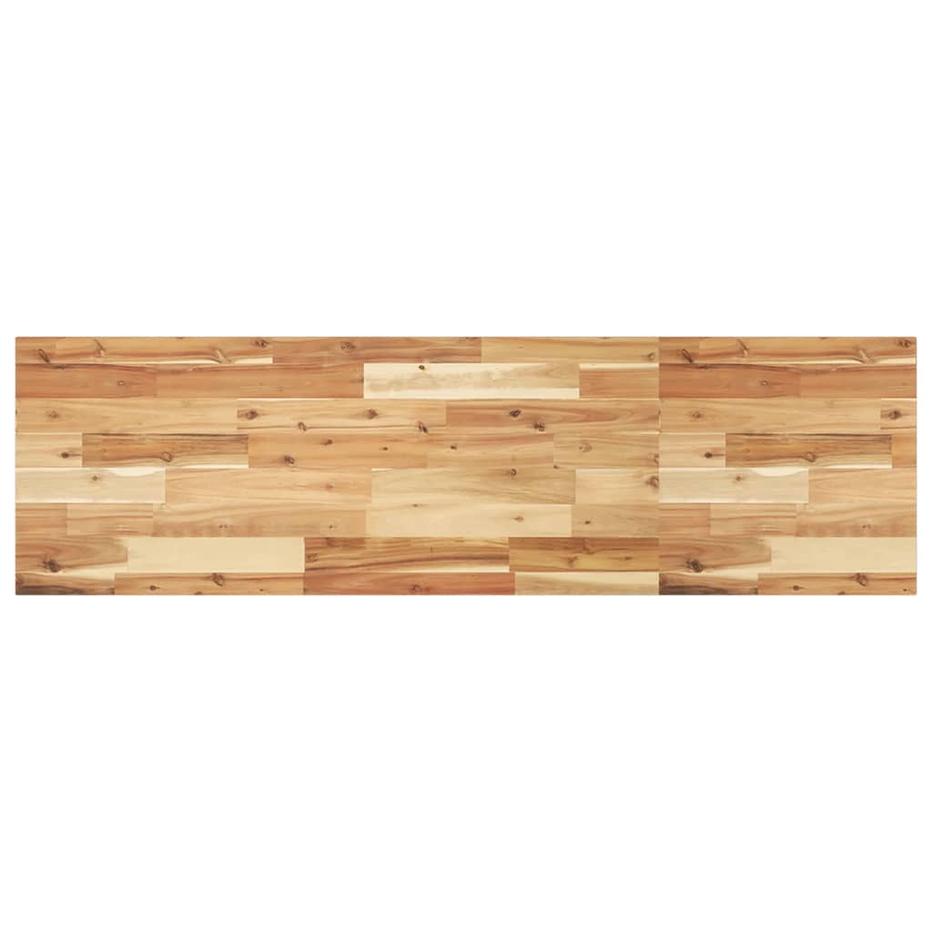 Zidna polica za umivaonik od čelika i masivnog bagremovog drva Smeđa 120 x 40 x 2 cm