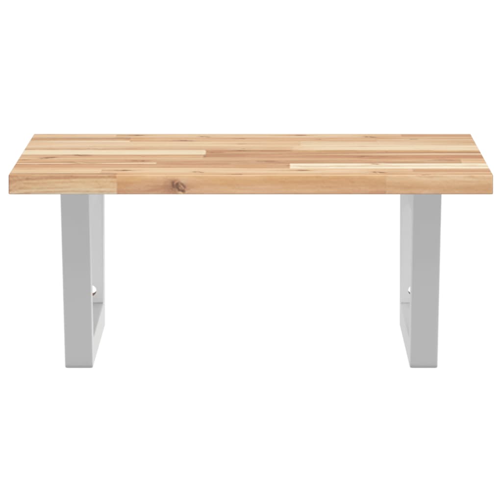Zidna polica za umivaonik od čelika i masivnog bagremovog drva Smeđa 50 x 50 x 2 cm