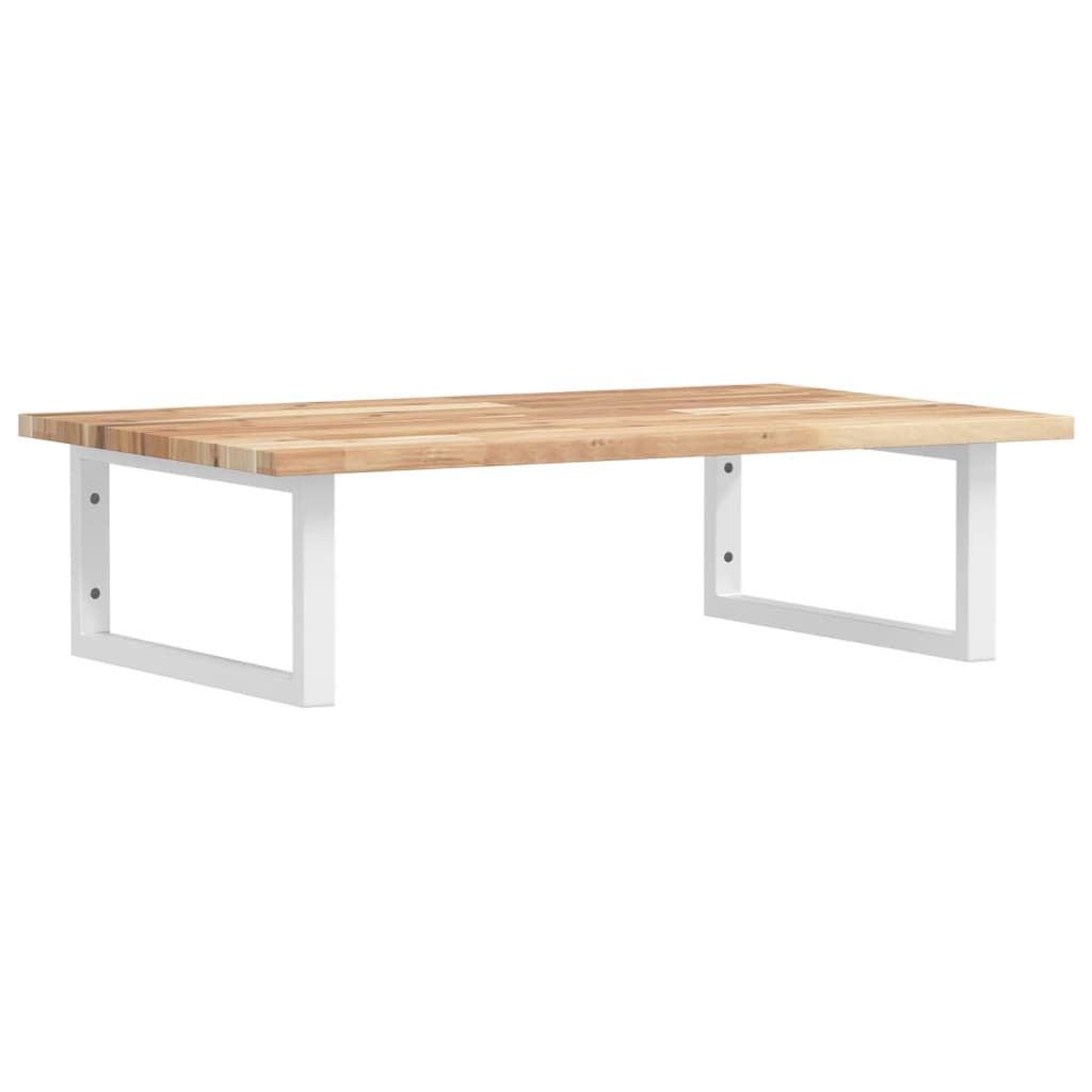Zidna polica za umivaonik od čelika i masivnog bagremovog drva Smeđa 60 x 50 x 2 cm