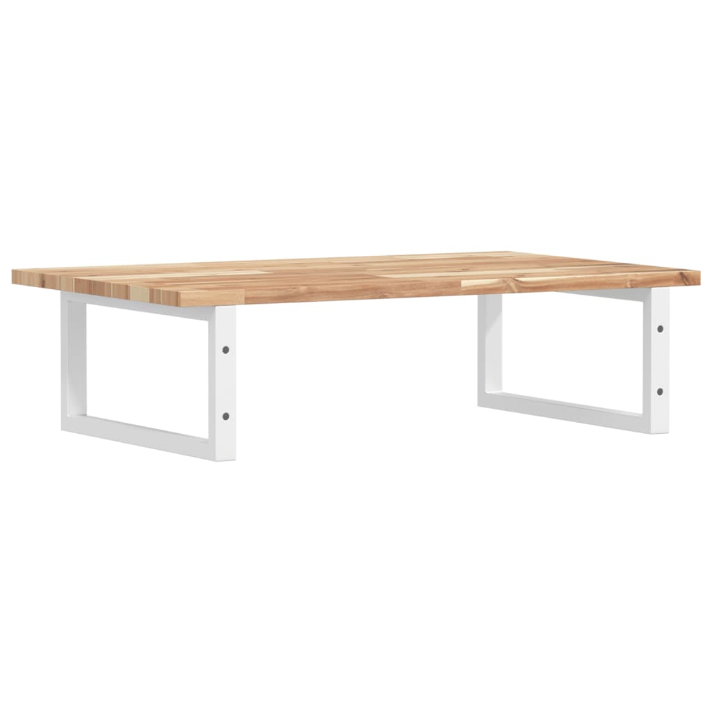 Zidna polica za umivaonik od čelika i masivnog bagremovog drva Smeđa 60 x 50 x 2 cm