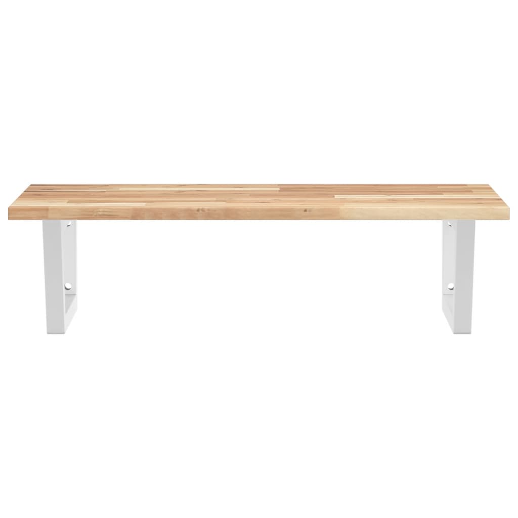 Zidna polica za umivaonik od čelika i masivnog bagremovog drva Smeđa 60 x 50 x 2 cm