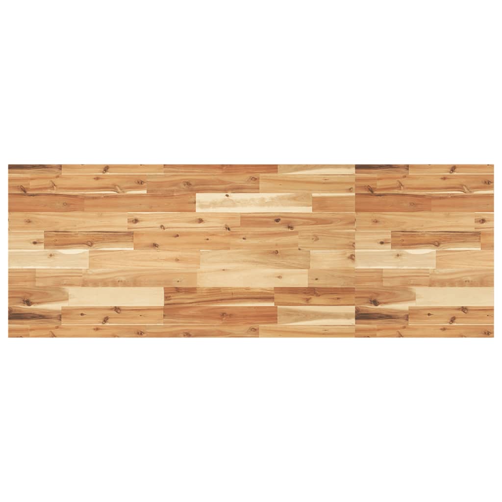 Zidna polica za umivaonik od čelika i masivnog bagremovog drva Smeđa 120 x 50 x 2 cm